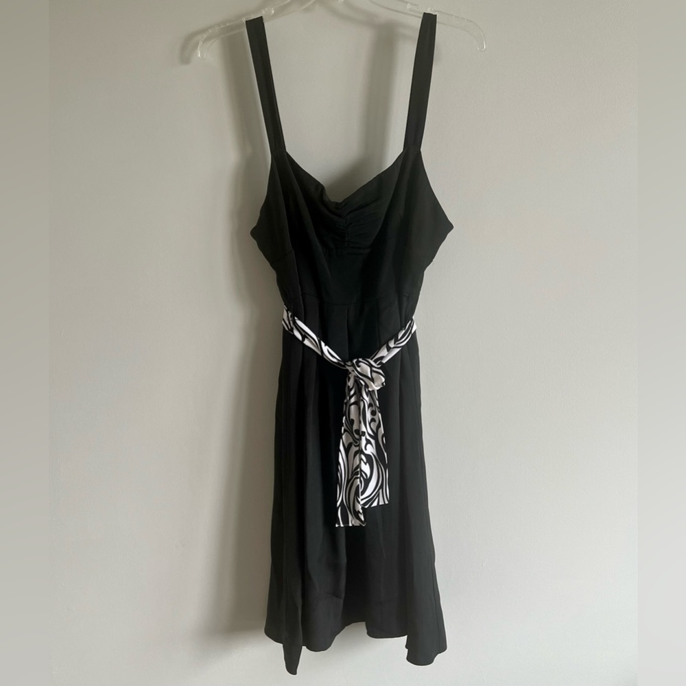J Crew Special Occasions Black 100% Silk Fit and Flare Dress Size 12